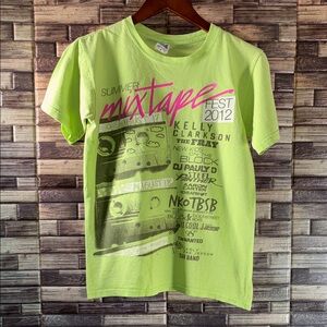 Vintage Rare Anvil Small Summer Mixtape Fest 2012 T-Shirt - Green Kelly Clarkson